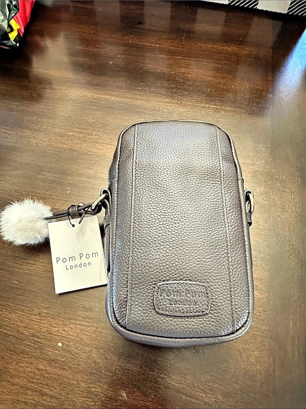 Pom London Original Crossbody Bag Gray NWT
